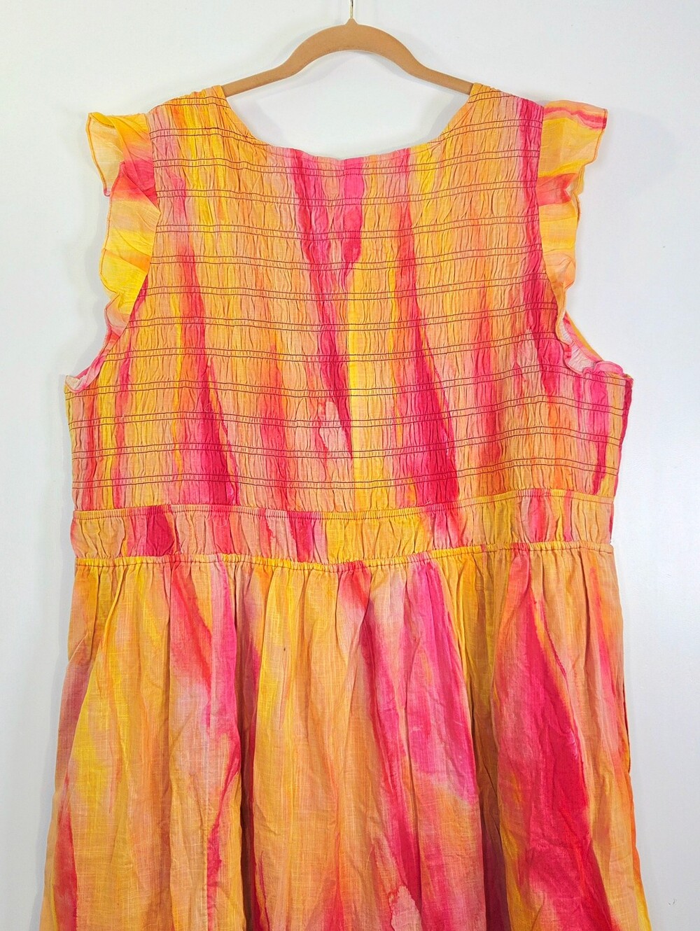 NWT ANTHROPOLOGIE THE PEREGRINE SMOCKED TIE DYE MIDI DRESS. - Picture 6 of 11